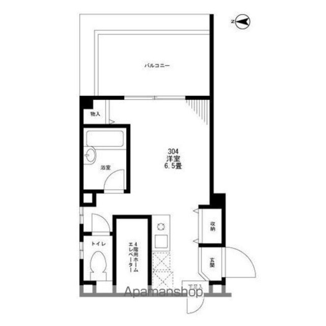 ラ・ヴェルデ上馬[1R/19.28m2]の間取図