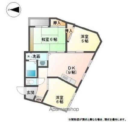 マリンコーポ西浜[3DK/52.8m2]の間取図