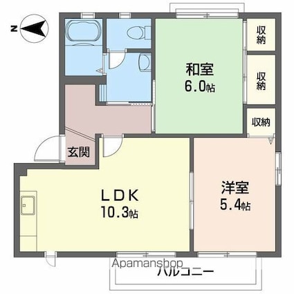 シャーメゾンＳＴ．大生院　Ｂ棟[2LDK/50.07m2]の間取図