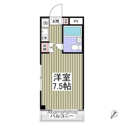 パル京南Ｎｏ．１７[1R/16.33m2]の間取図