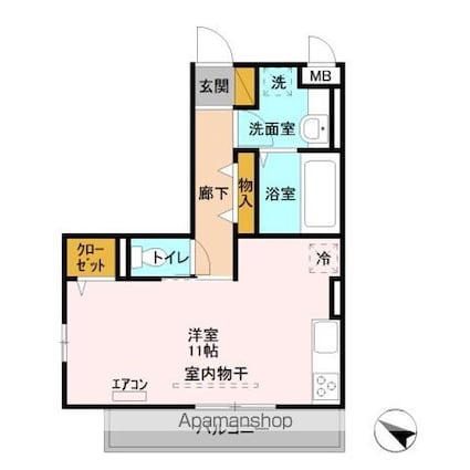 アンビル[1R/33.69m2]の間取図