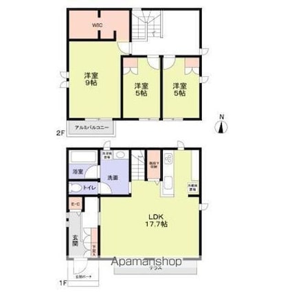 小金井市東町３丁目戸建[3LDK/98.54m2]の間取図