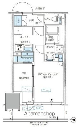 パークアクシス西大島コンフォートスクエア[1LDK/36.8m2]の間取図
