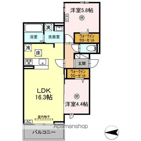 【ＤーＲＯＯＭ弥生　Ａ棟の間取り】