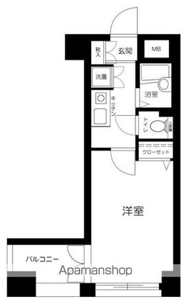 東京都文京区関口１丁目[1K/21.72m2]の間取図