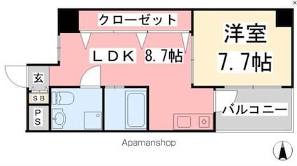 アプトン・パーク２１[1LDK/36.05m2]の間取図