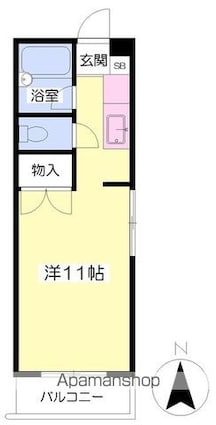 サンハイツ道後[1R/22.23m2]の間取図