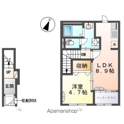 仮)太田市大島町 アパートB棟工事の間取り写真