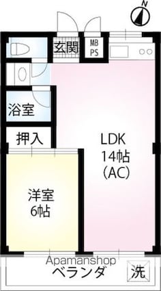 キャッスルハイム[1LDK/41.31m2]の間取図