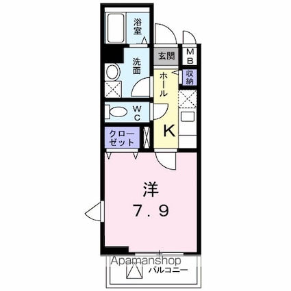 東京都立川市富士見町１丁目[1K/29m2]の間取図