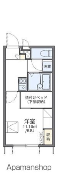 レオパレスエクセレンス[1K/20.28m2]の間取図
