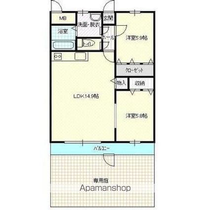 ループサイド[2LDK/60.03m2]の間取図