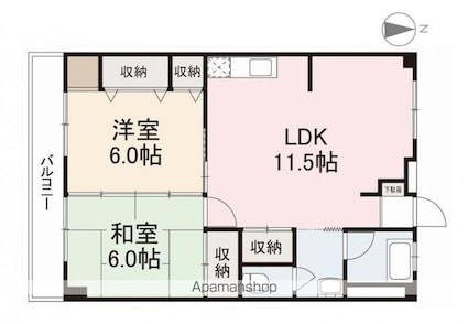 中村第一ビル[2LDK/58.5m2]の間取図