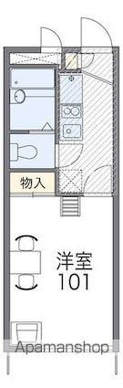 レオパレスヴァーグ[1K/19.87m2]の間取図