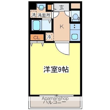 シティ桜木[1K/27.3m2]の間取図