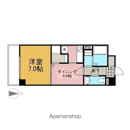アベニュー白河[1LDK/33.82m2]の間取図