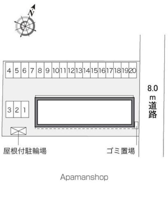 レオパレス知手タウニー[1K/23.61m2]の配置図