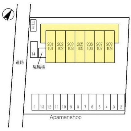 香川県高松市東ハゼ町[1K/23.2m2]の配置図