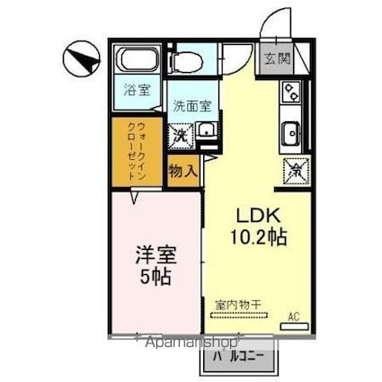ラミエⅢ[1LDK/36.73m2]の間取図