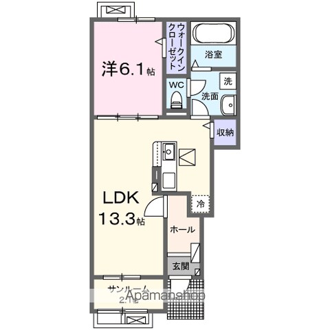 【八街市榎戸のアパートの間取り】