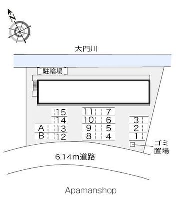 レオパレスティーダ[1K/22.7m2]の配置図
