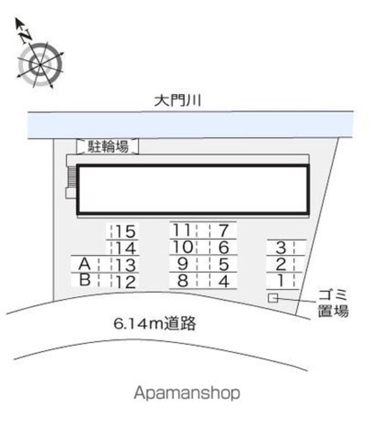 レオパレスティーダ[1K/22.7m2]の配置図