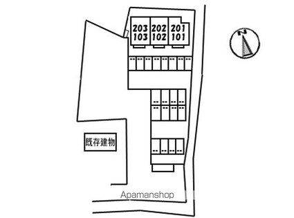 ディアスエイフウ　Ａ棟[2LDK/54.63m2]の配置図