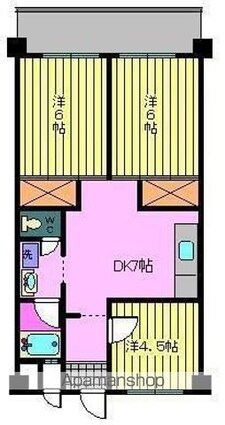 第８７杉フラット[3DK/53.46m2]の間取図
