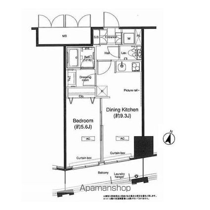 グランハイツ高田馬場[1DK/35.46m2]の間取図