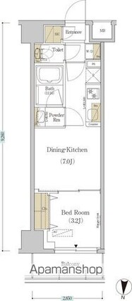 アーバネックス森下Ⅳ[1DK/26.06m2]の間取図