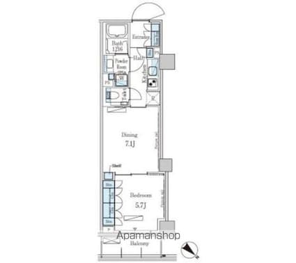 パークアクシス表参道レジデンス[1DK/37.75m2]の間取図