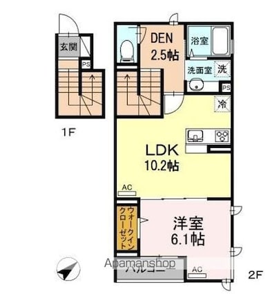 ノーブル・ルミナス笹塚[1LDK/48.87m2]の間取図