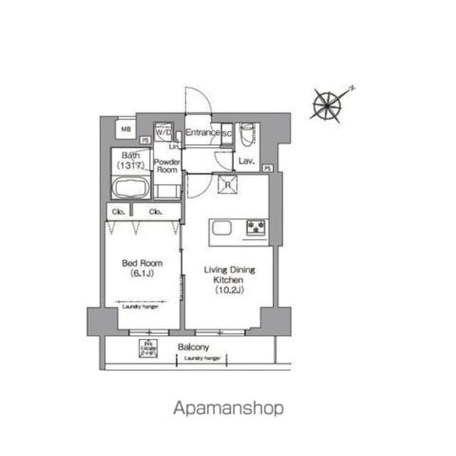 ＨＦ押上レジデンス[1LDK/40.23m2]の間取図