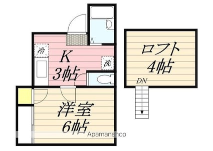 ハイツＡＳＫＡ[1K/19.06m2]の間取図