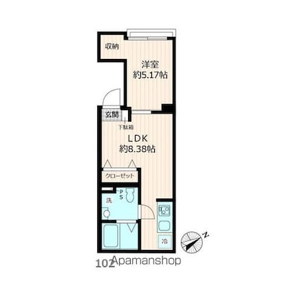 ＤＫ池袋[1LDK/29.42m2]の間取図