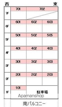 アルカサール道後[3LDK/72.54m2]の配置図