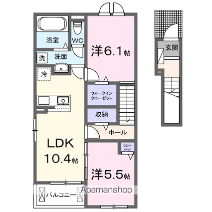 ベル　シエルメール　Ⅱ[2LDK/58.6m2]の間取図