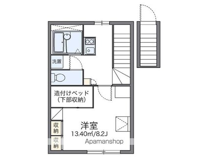 レオパレス東中田[1K/26.08m2]の間取図