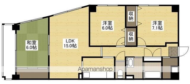 ホウライツルビル[3LDK/79.5m2]の間取図