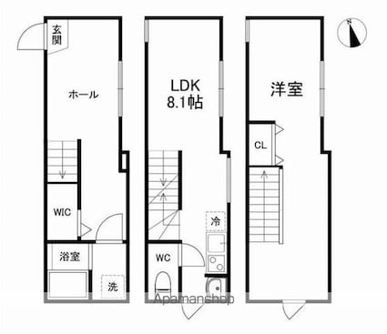 Ｇａｒｄｅｎ　Ｃｏｕｒｔ四つ木[2LDK/51.57m2]の間取図