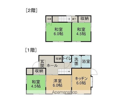 ２４号大畑貸家[4DK/69.55m2]の間取図