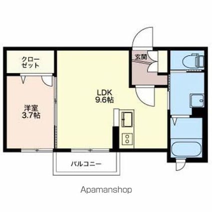 ミッドパレス[1LDK/33.24m2]の間取図
