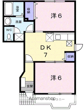 アビターレ[2DK/44.34m2]の間取図