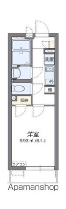 クレイノＦＡＩＲ八雲[1K/21.11m2]の間取図