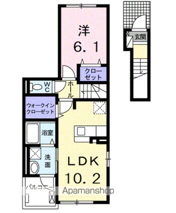 アリーナ[1LDK/44.88m2]の間取図