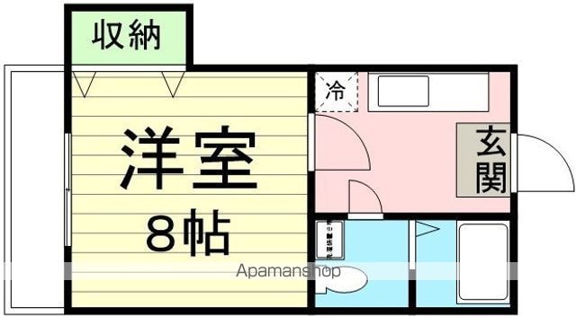 コーポラス宮千代[1K/26m2]の間取図