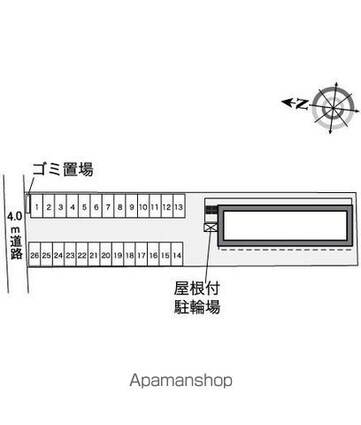 レオパレスグランコート瀬戸[1K/20.81m2]の配置図