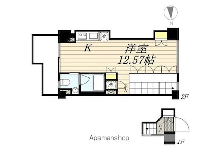 東京都世田谷区南烏山２丁目[1R/34.67m2]の間取図