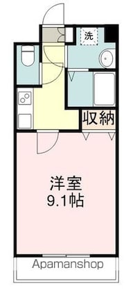 シティ連坊[1K/27.3m2]の間取図