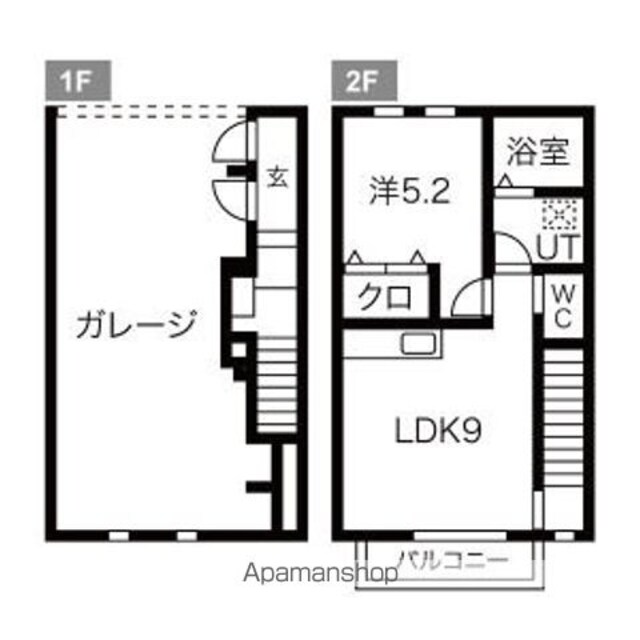 Ｇａｒａｇｅ　清水[1LDK/66.6m2]の間取図